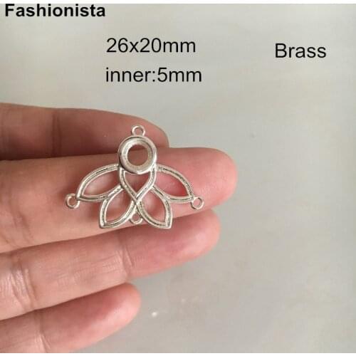 10 pcs -Filigree Flower Blank Pendant Tray For 5mm Cabochon Brass Filigree Charms,DIY Earrings Findings Gold/Silver-color