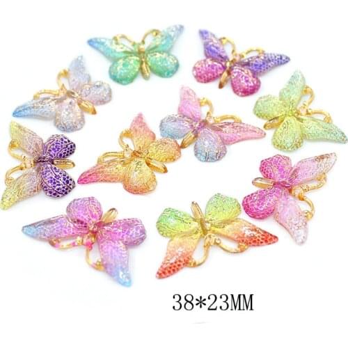 20pcs/lot 28*23mm diy gradient butterfly Flatback Cabochon DIY Craft Decoration Hair clip accessories