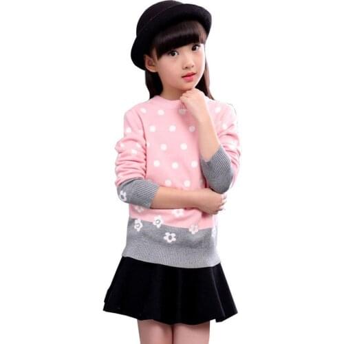 2019 Baby Girls Sweater Children Kids Baby Girl Pattern Cat Winter Autumn Pullovers Knitting Turtleneck Warm Outerwear Sweaters