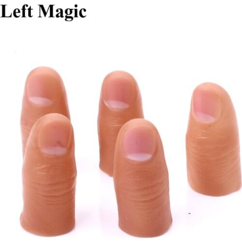 5 Pcs Soft Thumb Tip Finger Fake Magic Trick Close Up Vanish Appearing Finger Trick Props Toy Funny Prank Party