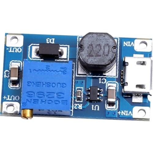 DC DC Voltage Converter Step Up Boost Adjustable Booster Step-up Adapter 2A Micro USB Module 2V-24V to 5V 9V 12V 28V Board