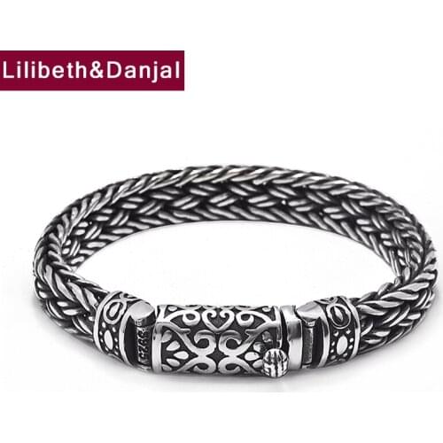 Hand Made Weave Rope Couples Chain Bracelet Bangle Pure 925 Sterling Silver Jewelry Men Women 2021 Designer Free Shipping B30