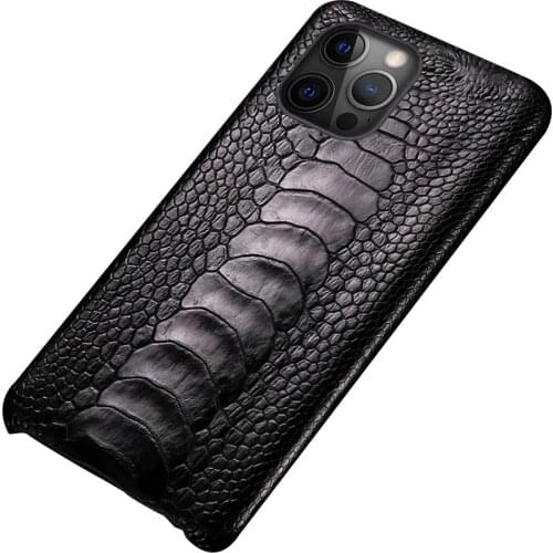 Genuine Ostrich Foot Leather Phone Case For iPhone 12 Pro Max 12 Mini 11 Pro MAX X XS Max XR 6 6s 8 7 Plus SE 2020 Luxury Cover