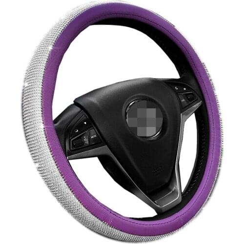 Rhinestone Auto Steering Wheel Cover Car Set Fashion Four Seasons Universal Full Rhinestone Handle Cover medium 36-38CM