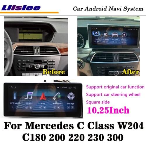 Android For Mercedes C Class W204 C180 C200 C220 C230 2011-2014 Stereo Car Screen Carplay GPS Navi Map Navigation Media