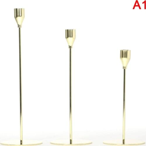 European Metal Candle Holder Simple Golden Wedding Decoration