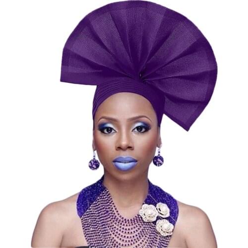 Fan aso oke headwrap African aso oke headtie fan auto gele aso ebi nigerian headwear fashion headgear