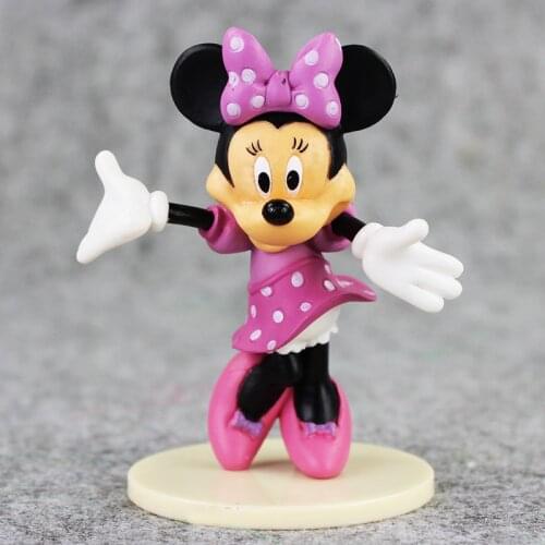 6pcs Anime Mickey Mouse Minnie Mouse Disney plus Clubhouse Birthday Party Cake Decoration PVC Action Figure Toys for Childrens