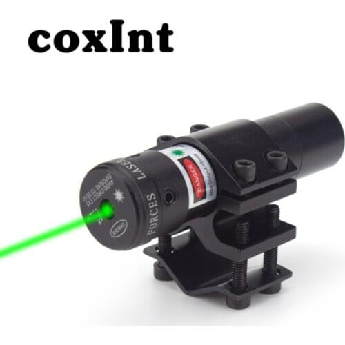 CoxInt Compact Green Laser Sight with Metal Laser Sight Hanging Laser Pointer Adjustable Universal Slot