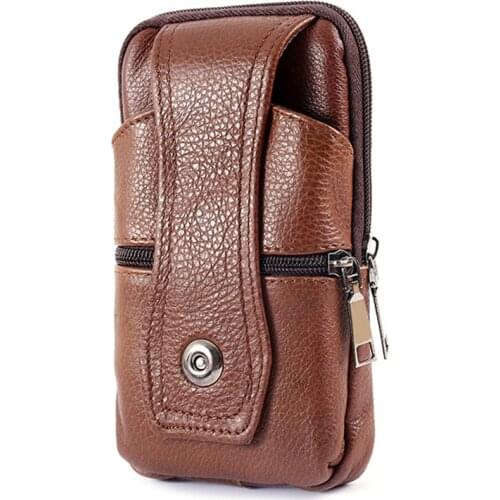 Retro Leather MenS Waist Bag Fashion Outdoor Leisure Multifunctional New MaleS Bags Wear Belt Mobile Phone Box For Man