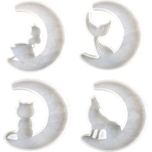 1pcs Crystal Moon Pendants Silicone Resin Mold Casting Epoxy Mould Handmade DIY Crafts Jewelry Accessories Making Tool