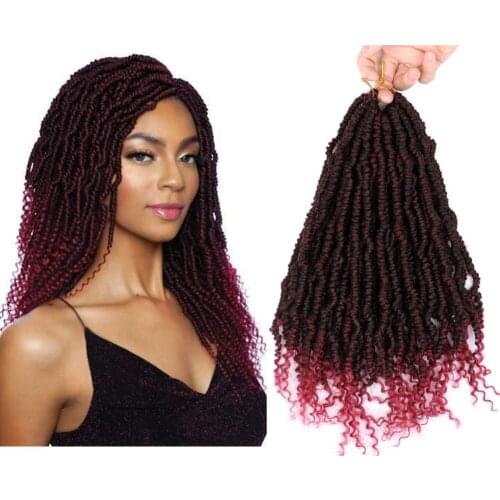Twist Crochet Hair 14"Passion Twist Hair Spring Twist Hair Pre looped Pre twisted Crochet Hair Synthetic Braiding Hair for Women