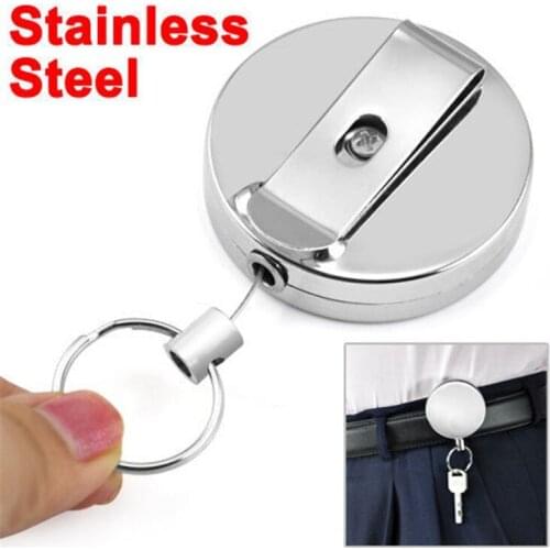 300X Metal Delicate And Durable Retractable Pull Chain Reel ID Card Badge Holder Reel Recoil Belt Clip