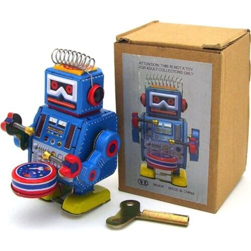Tin Metal Clockwork Robot Tin toy Adult Collection Toy Nostalgic Creative Gifts Ornaments Metal Robot Figures Toys New