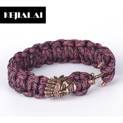 KEJIALAI Men Bracelet Punk Style Skull Spartan Charm Bracelets Macrame Simple Accessories Hot Sale Pop Party Gift Best Friends