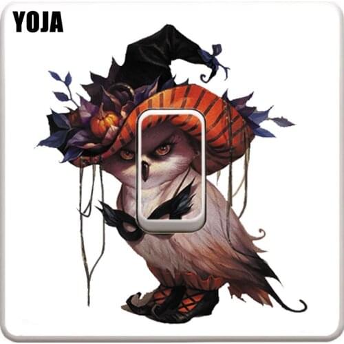 YOJA Animals Owl Switch Sticker Decor Living Room Bedroom Wall Personalized Colored 10SS0056