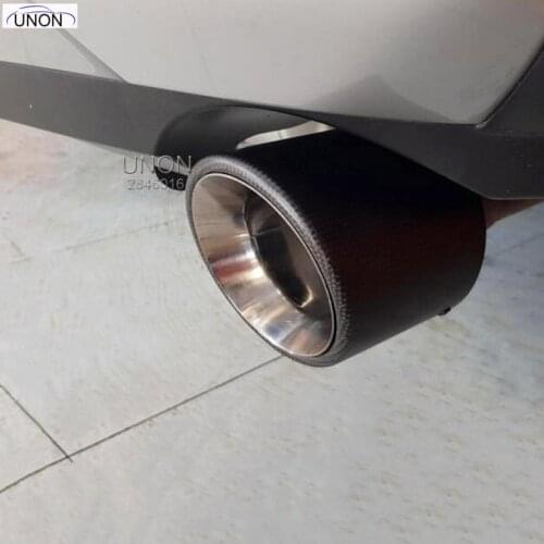 Car Carbon Fiber Exhaust Muffler Tip Pipe Car Rear Tail Throat Liner Accessories Straight Edge for Toyota RAV4 2019 2020