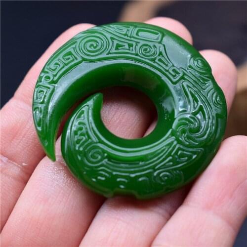 Natrual Hetian Green Jasper Pendant Necklace Hetian Jade Jewelry For Men Gift Buddhist Lucky Necklace Pendant Jade Jewelry