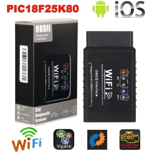 New ELM 327 And Super Mini ELM327 WIFI Scanner V1.5 OBD2 Interface with PIC18F25K80 diagnostic Scan Tool for PC IOS Android