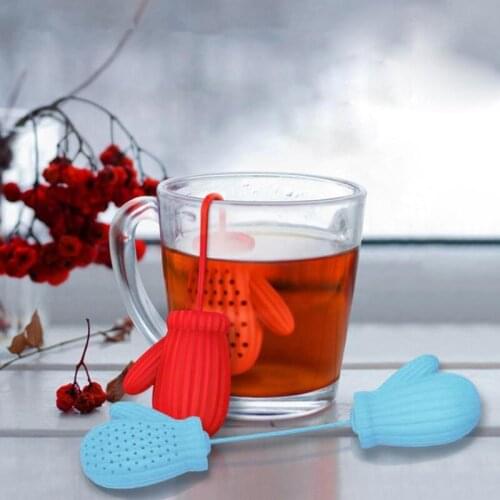 Gloves Shape Tea Filter strainers Santa Claus Silicone Tea Coffee Infuser Filter New Years Gift party favor