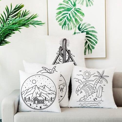 Simple Geometric Printed Polyester Throw Pillow Cases Sofa Cushion Cover Home Decor Home Sofa Decorative Car Funda Cojines 45x45