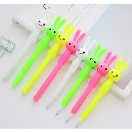 DL Creative cartoon rabbit expression neutral pen with flavor rabbit head signature pen Teaching equipment student stationery