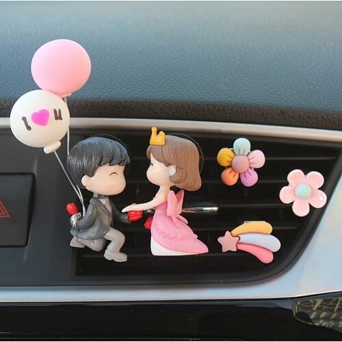 Lovely Couple Girl Boy Car Air Vent Freshener Perfume Clip Aromas Diffuser Decor Car Outlet Air Freshener Perfume Clip