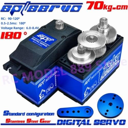 SPT Servo SPT70HV-180 70KG 4.8V-8.4V 2BB Core Motor Metal Gear Digital Servo For 1:5 RC Car RC Robot Arm Spare Part Accessories