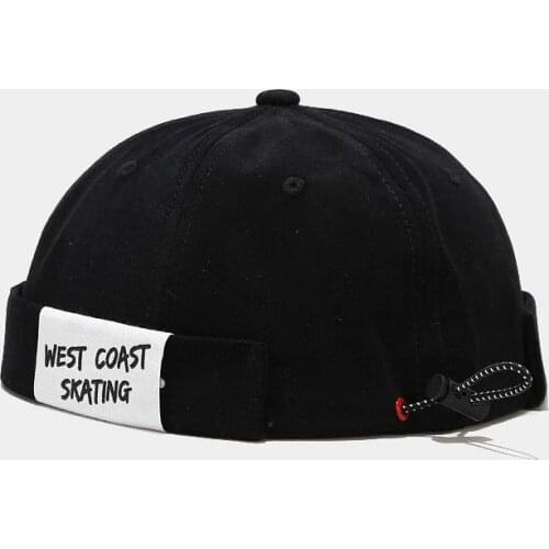 LDSLYJR Vintage Docker Cap Brimless Hat Breathable Beanie Hats Cotton Adjustable letter Landlord Sailor Cap Men and Women 23