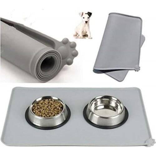 Waterproof Pet Mat For Dog Cat Pet Anti-spill Placemat Silicone Pet Food Pad Pet Bowl Drinking Mat Dog Feeding Placemat
