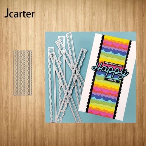 Wavy Straight Line Strip Frame Metal Cutting Dies Craft Stencil Scrapbooking Handmade Tools Paper Make Album Model Punch Blade
