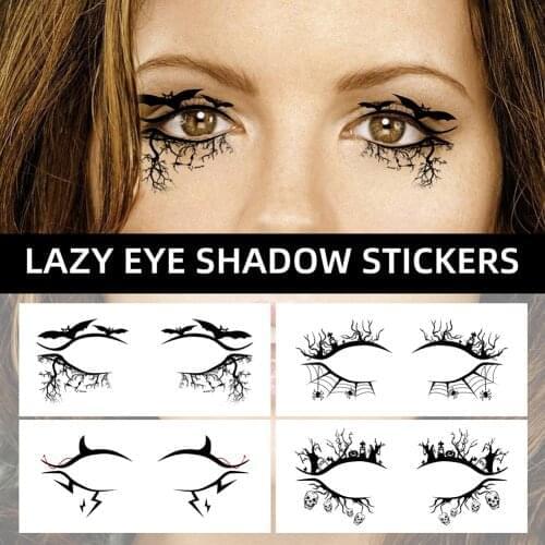 Temporary Eye Tattoo Sticker Self-Adhesive Waterproof Eyeliner Sticker Makeup Tool for Halloween Themed Party