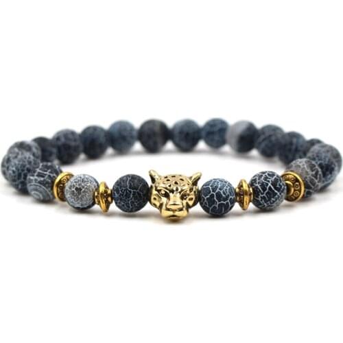Vrui Natural Stone Bracelet Lion Head Bracelet Buddha beads Bracelets Bangles Charm For Men Women Bead Jewelry Gifts