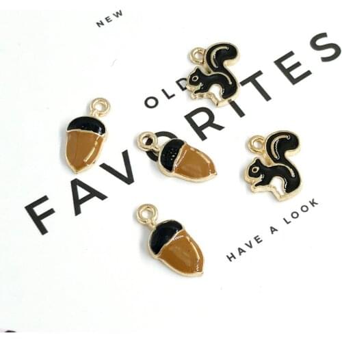 New 10pcs/Lot Fashion Charms Enamels Squirrel Pendant Making Hair Bracelet Necklace Jewelry Accessories DIY Crafts 2018 Hot