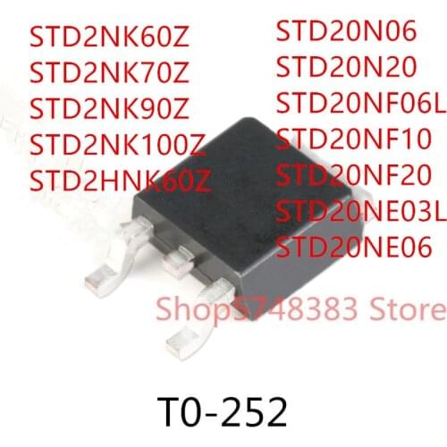 10PCS STD2NK60Z STD2NK70Z STD2NK90Z STD2NK100Z STD2HNK60Z STD20N06 STD20N20 STD20NF06L STD20NF10 STD20NF20 STD20NE03L STD20NE06