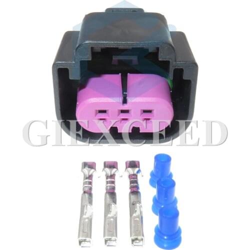 2 Sets 3 Pin Auto Crankshaft Position Sensor Plug Waterproof Automotive Knock Sensor Harness Socket For BUICK