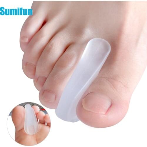 2pcs Soft Transparent Silicone Toe Separator Thumb Bunion Overlapping Toes Correcttor Pain Relief Foot Care Pedicure Tool C1600