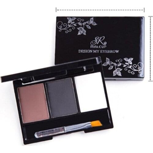 3 colors Eyebrow Powder Three-color Waterproof No Bloom Three-in-one Sustained Thrush with Eyebrow Brush