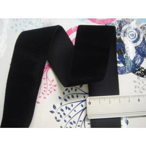 30mm width black elastic velvet ribbon elastic tape DIY material wholesale 5yard/lot
