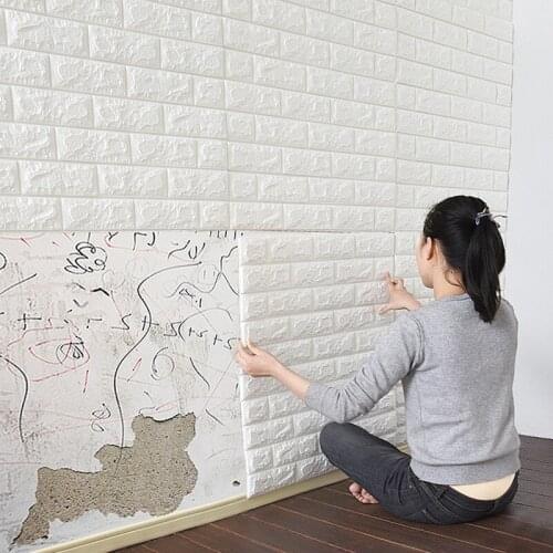 3d Stereo Wall Stickers Living Room Kitchen Warm Wallpaper Brick Wallpaper Wall Waterproof Foam Self-adhesive Stickers