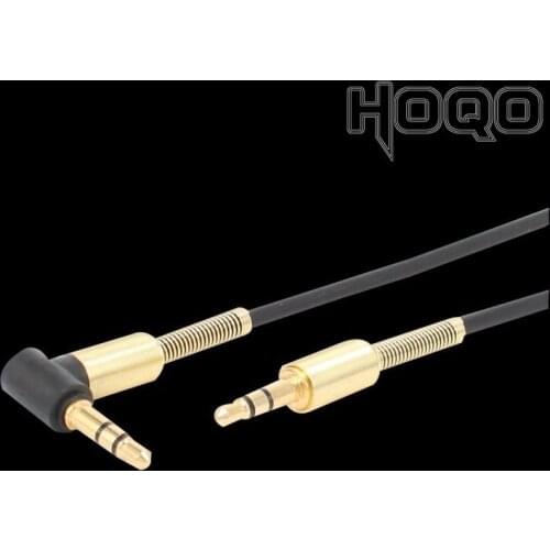 AUX Audio Cable Male To Male To Record, 90 Degree Elbow Car with 3.5mm Mobile Phone Computer Car Gold AUX Cable 1/8 Trrs Jack