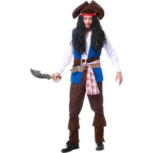 FREE SHIPPING Ahoy Matey Pirate Buccaneer Costume Adult Mens Halloween Party Fancy Dress