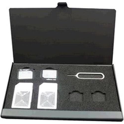 Black Case Memory SIM card Storage Box Universal Protector Holder Aluminum Portable package Storage box for iPhone 11 Samsung