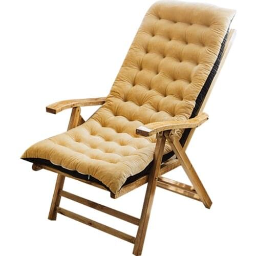 Long Chair Cushion Recliner Rocking Chair Cushion Solid Color Thick Foldable Seat Cushion Sofa Cushion Garden Chair Cushion