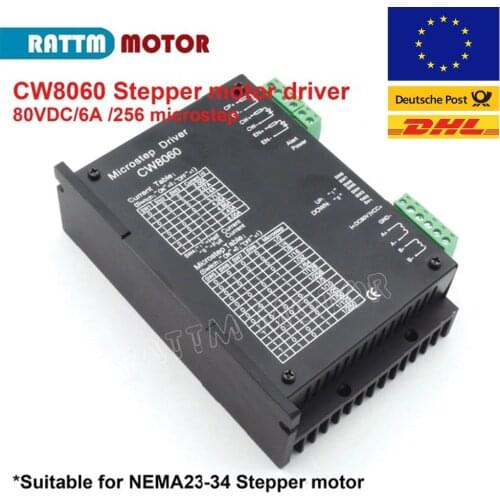 CNC CW8060 Stepper motor driver 80VDC 6A 256 Microstep For Nema23 34 Stepper motor for CNC Router Mill machine