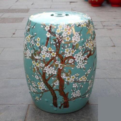 Jingdezhen Ceramic stool Table Colored Glazed Ceramic Blue Plum Blossom Outdoor China bathroom porcelain ceramic stool