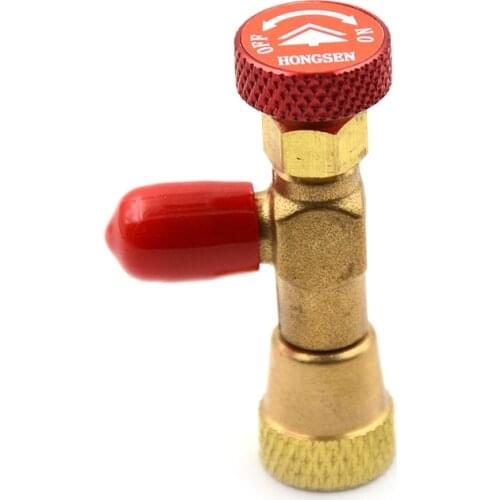 R410A Refrigeration Air conditioning Valve Safety Adapter 1/4" SAE Male to 5/16" SAE Famale Charging Hose Valves