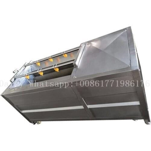 Commercial root vegetable fruit sweet potato washing and peeling machine