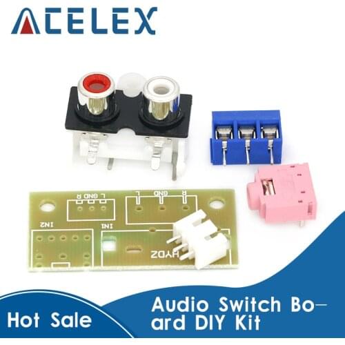 DIY Kit Audio Switch Board RCA 3.5mm Audio Input Block For Amplifier Kit Electronic