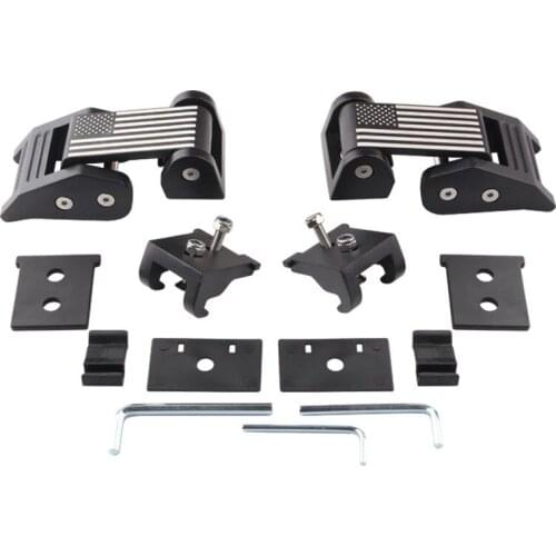 1set Engine hasp hood lock kit Black Aluminum Car Engine Hood Latch Catch Cover For Jeep Wrangler JK JL 07-18 Car Accessories